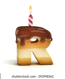 Birthday Cake Font Letter R