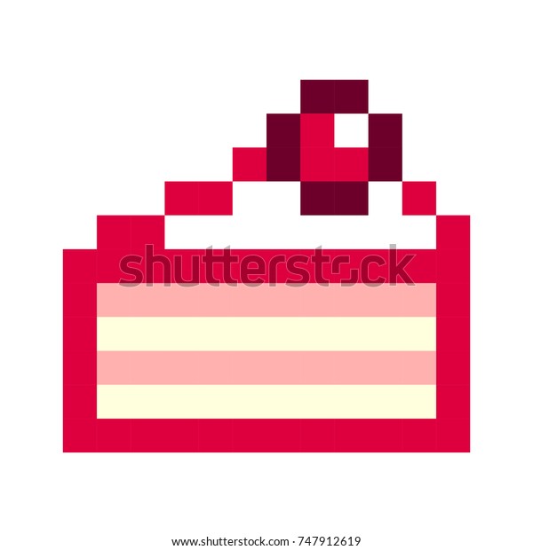 Birthday Cake Pixel Art Cartoon Retro Stock Illustration 747912619 ...