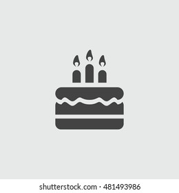 Images Photos Et Images Vectorielles De Stock De Icone Gateau D Anniversaire Illustration Vectorielle Joyeux Anniversaire Gateau Pour La Fete D Anniversaire Avec Trois Bougies Similaires Shutterstock