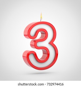 Birthday Candle Number 3 3d Render Stock Illustration 732974416 ...