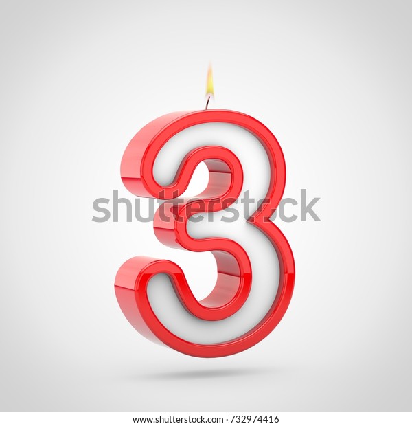 Birthday Candle Number 3 3d Render Stock Illustration 732974416 ...