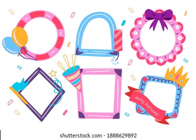 Birthday Collage Frame Design Children Photo Stock Vector (Royalty Free ...