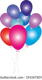  Birthday Decoration  Colorful Balloon Illustration 