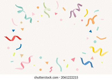 Birthday frame background, colorful ribbons in beige color - Powered by Shutterstock