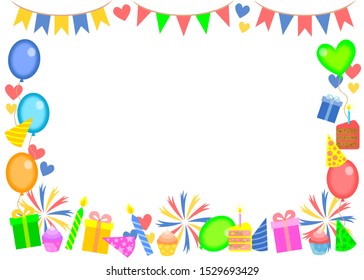 Birthday Horizontal Frame Funny Symbols Stock Illustration 1529693429 ...