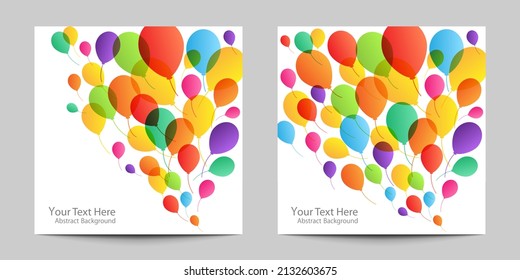 Birthday party banners. Holiday colorful balloons. 