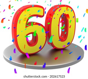 Birthday Sixty Representing Happy Anniversary And 60Th - Powered by Shutterstock