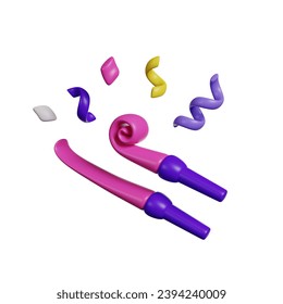 Birthday Whistle 3D render icon - Powered by Shutterstock