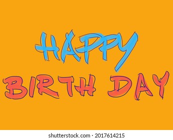 Birthday Wording Cards Posters Bright Colored Stock Illustration ...