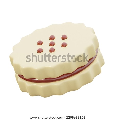 Biscuits 3d icon isolated white bacground. 3d rendering