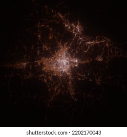 Bishkek Kyrgyzstan Street Lights Map Satellite Stock Illustration ...