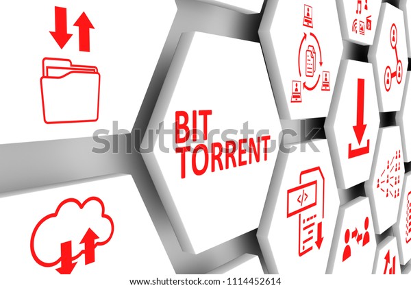 Bit Torrent Concept Cell Background 3d のイラスト素材 1114452614