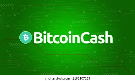 Bitcoin Cash BCH Crypto Currency Logo And Symbol On Futuristic Technology Background. Block Chain Concept 3D 8K HD Wallpaper Illustration