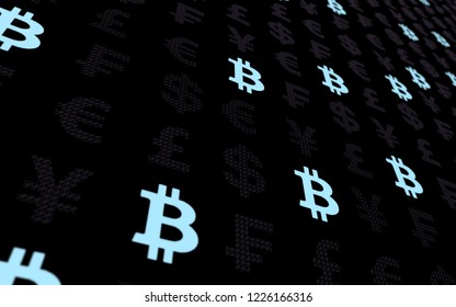 Bitcoin Currency On Dark Background Digital Stock Illustration Bitcoin Currency On Dark Background Digital Stock Illustration