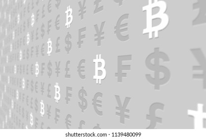Bitcoin Currency On Gray Background Digital Stock Illustration Bitcoin Currency On Gray Background Digital Stock Illustration