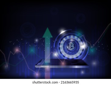 Bitcoin Digital Trading Shows The Trend Of Currency Volatility With Its Innovative Design That Can Be Used In Various Media.