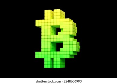 Bitcoin logo designed in coding style. High definition 3D rendering modern retro design concept. - Powered by Shutterstock