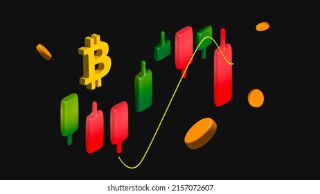 Bitcoin Negative Trend Candle Graphic