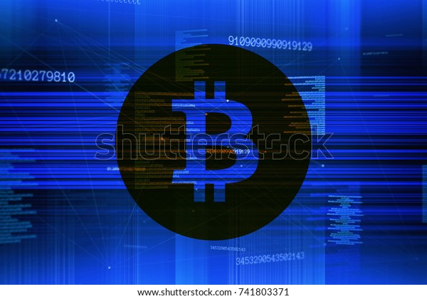 Bitcoin New Digital Currency Payment Computer Stock!    Illustration - 