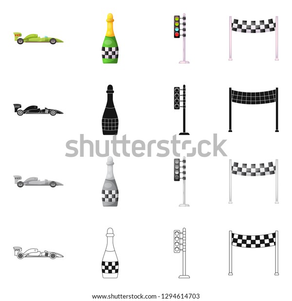 bitmap design of car and rally sign.\
Collection of car and race stock symbol for\
web.