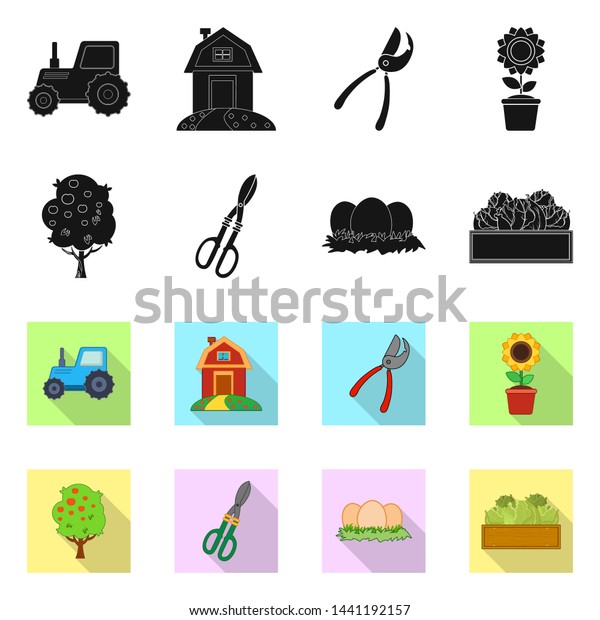 bitmap design of farm and agriculture\
symbol. Set of farm and plant stock symbol for\
web.