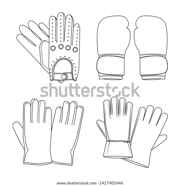 bitmap design of glove and winter\
icon. Set of glove and equipment stock bitmap\
illustration.