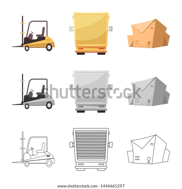 bitmap design of goods and cargo\
icon. Collection of goods and warehouse stock symbol for\
web.