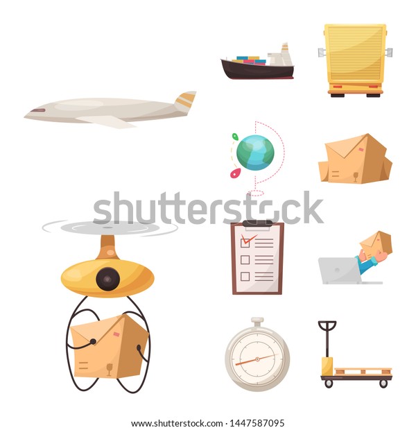 bitmap design of goods and cargo\
icon. Set of goods and warehouse stock bitmap\
illustration.