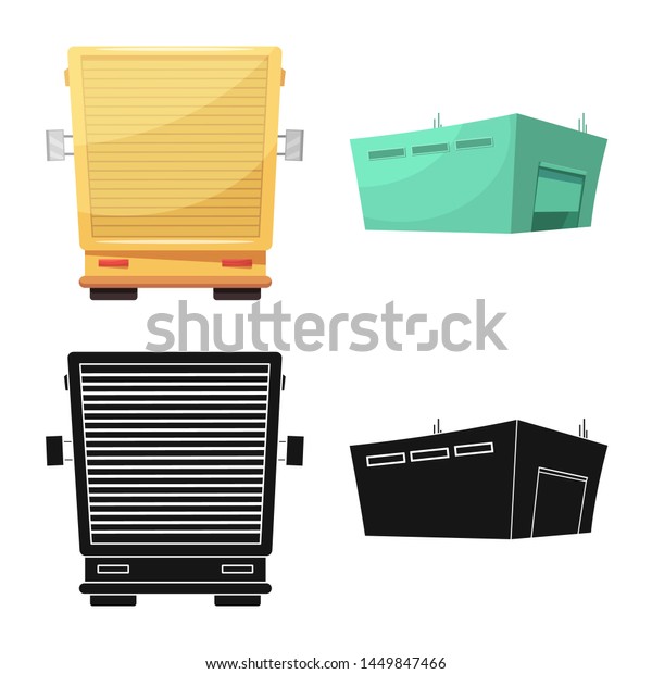 bitmap design of goods and cargo logo.\
Set of goods and warehouse bitmap icon for\
stock.