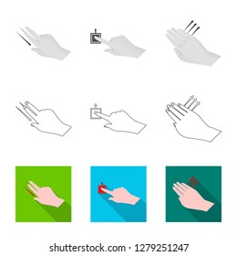 Bitmap Design Touchscreen Hand Logo Set: ภาพประกอบสต็อก 1225123702 ...