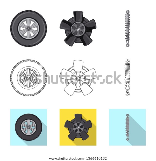 bitmap illustration of auto and part\
icon. Set of auto and car stock symbol for\
web.