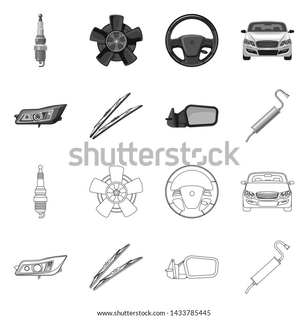bitmap illustration of auto and part logo. Set
of auto and car bitmap icon for
stock.