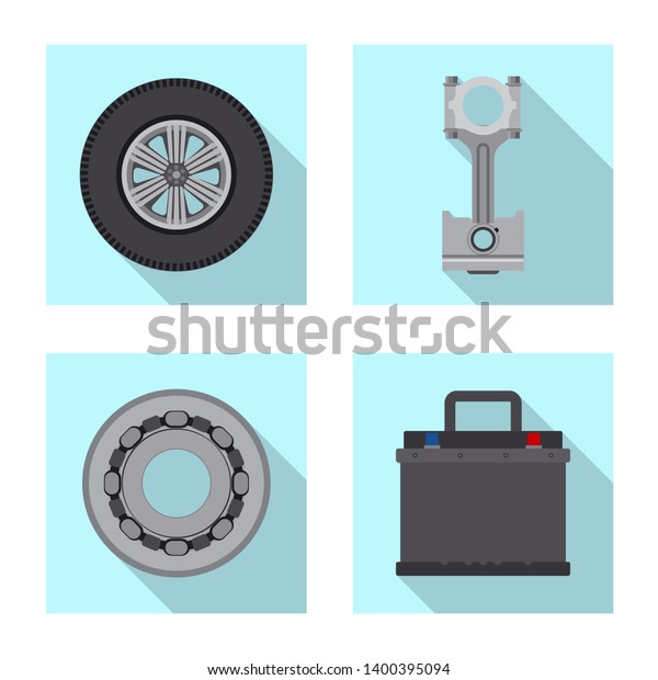 bitmap illustration of auto and part\
sign. Set of auto and car stock symbol for\
web.