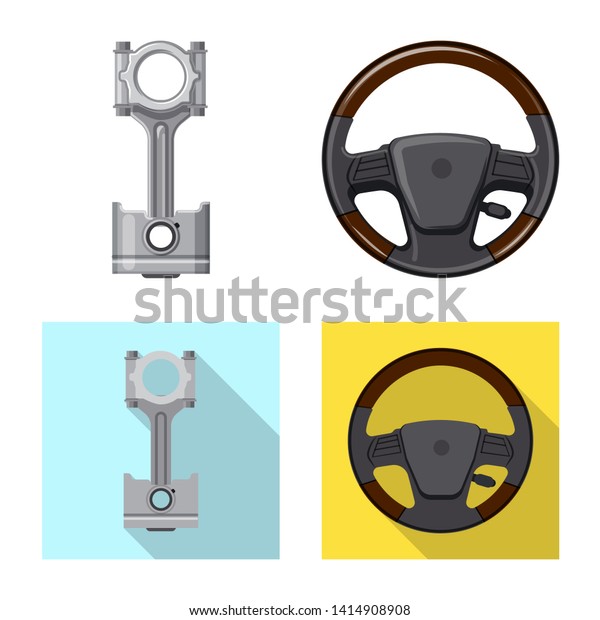 bitmap illustration of auto and part\
symbol. Set of auto and car stock bitmap\
illustration.