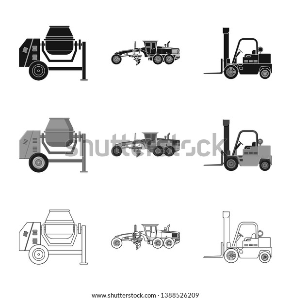 bitmap illustration of
build and construction logo. Set of build and machinery bitmap icon
for stock.
