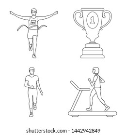 Bitmap Illustration Exercise Sprinter Symbol Collection Stock ...