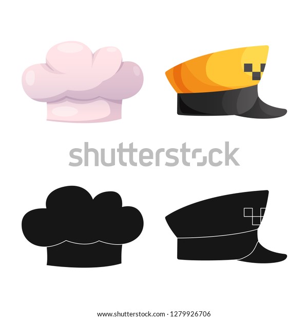 bitmap illustration of\
headwear and cap logo. Set of headwear and accessory stock symbol\
for web.