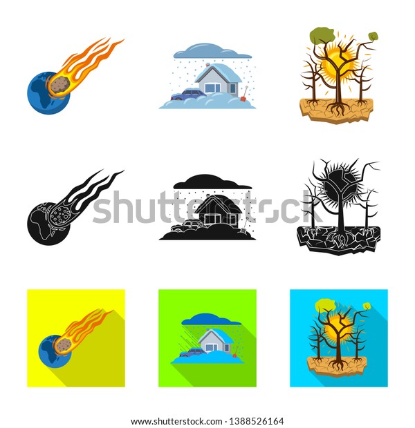 bitmap illustration\
of natural and disaster logo. Collection of natural and risk stock\
bitmap\
illustration.