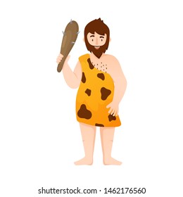 Bitmap Illustration Of Neanderthal And Man Symbol. Collection Of Neanderthal And Prehistoric Bitmap Icon For Stock.