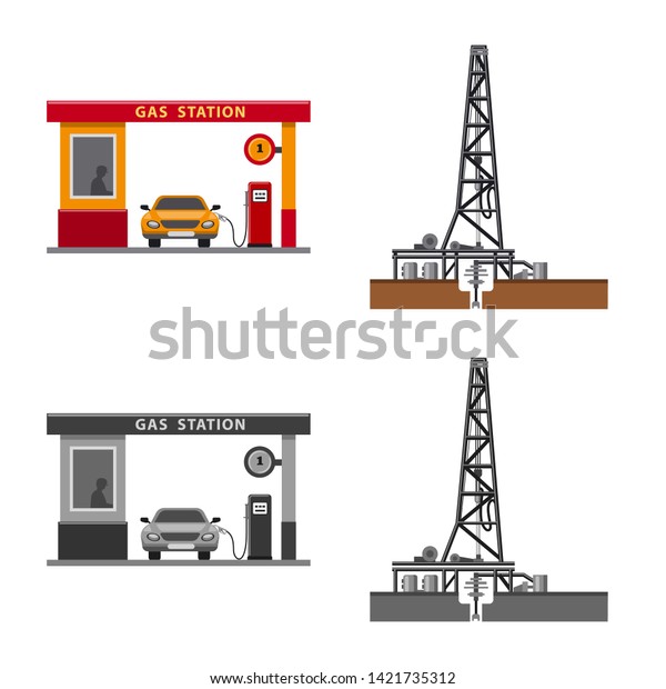 Bitmap illustration of oil and gas\
symbol. Collection of oil and petrol bitmap icon for\
stock.