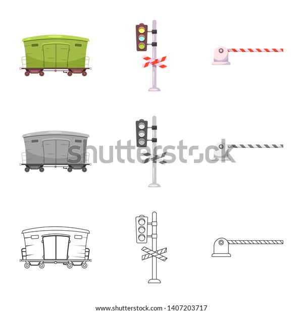 bitmap illustration of train\
and station symbol. Set of train and ticket stock bitmap\
illustration.