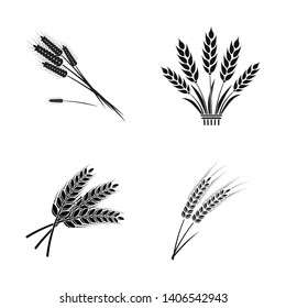 Bitmap Illustration Of Wheat And Stalk Sign. Collection Of Wheat And Grain Bitmap Icon For Stock.