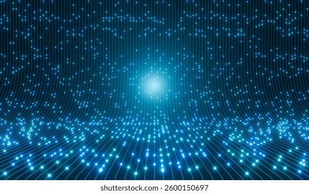Bits and byte, virtual reality, digital connection, data transfer. Abstract, futuristic, computer network, technology, big data, communication, software, binary code, information. 3D illustration