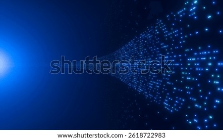 Bits and byte, virtual reality, digital, data transfer. Abstract, futuristic, computer network, technology, software, binary code, exchanging. 3D illustration