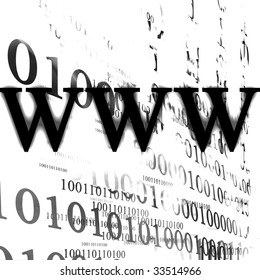 bits and bytes on a white background