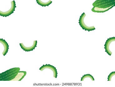 Bitter melon seamless pattern illustration