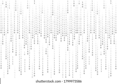 Black Abstract Binary Code. Concept Of Text Or Letter With Many 1 And 0. Modern Graphic Cryptogram File. Cypher Security Space. Numbers Of The Computer Matrix. Simple Signs On White Background