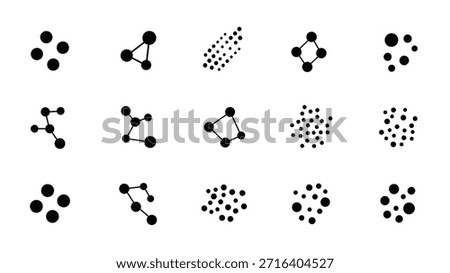 Black Abstract Dot Cluster Set