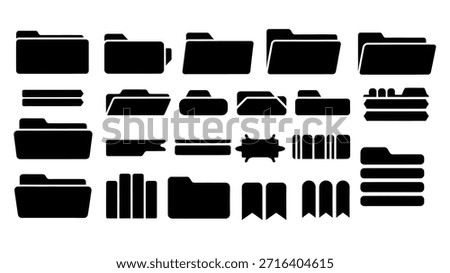 Black Abstract Folder Tab and Section Set