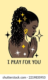 Black Afro Woman Praying